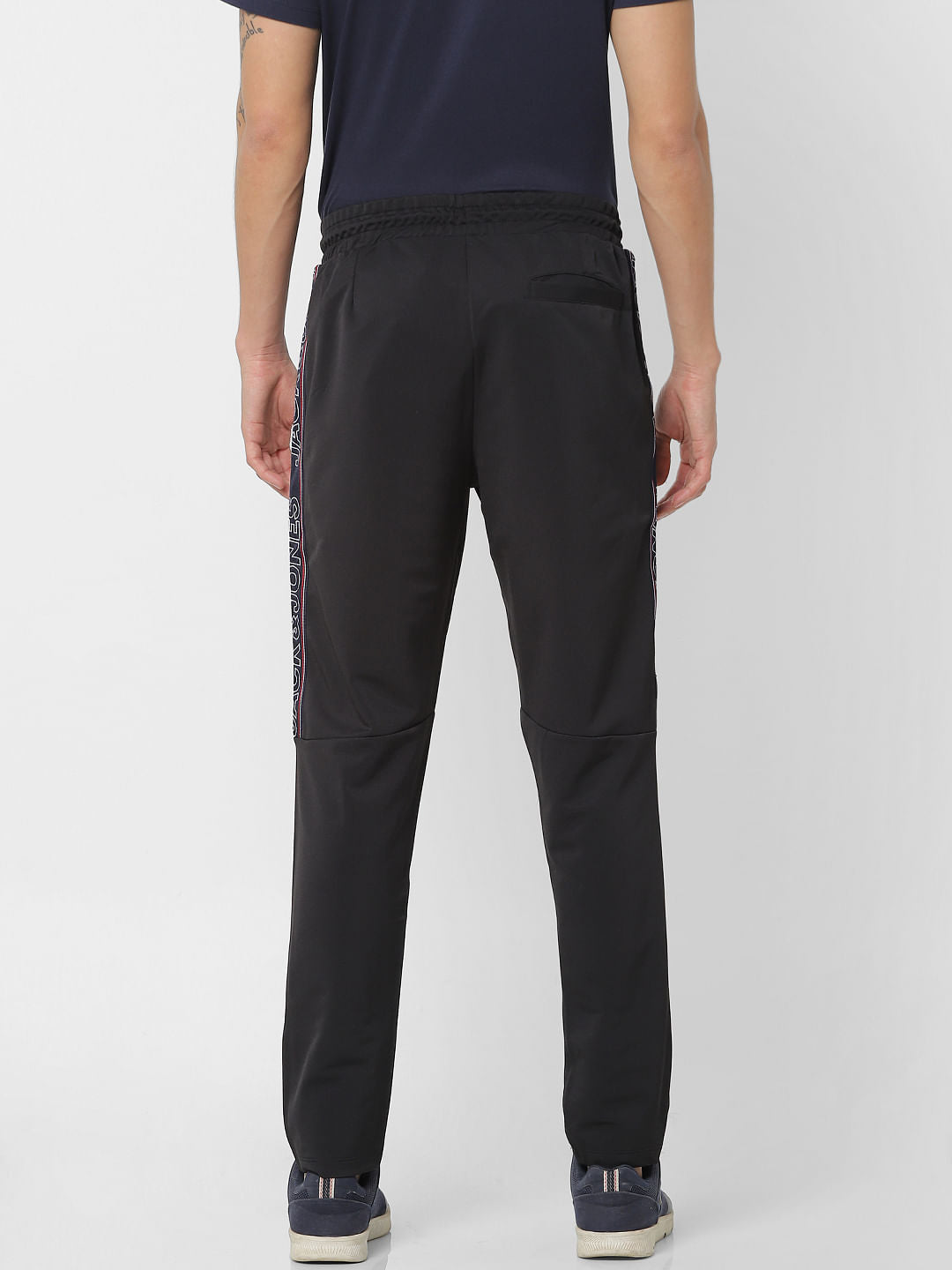 Black Mid Rise Logo Print Sweatpants