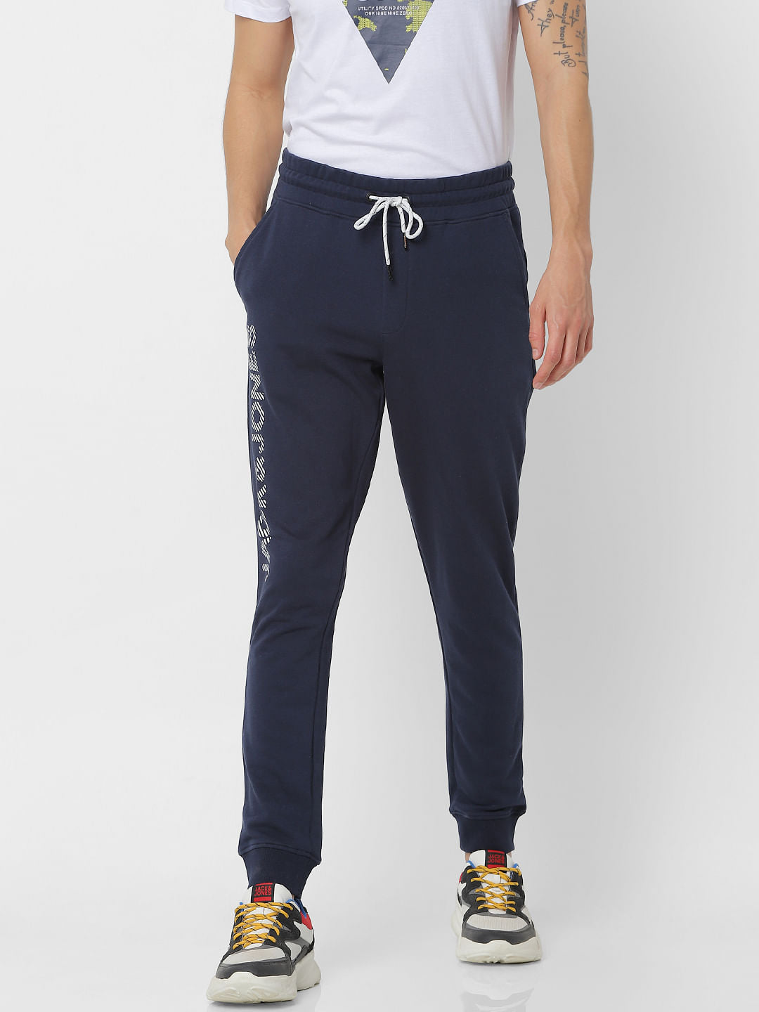 Blue Mid Rise Sweatpants