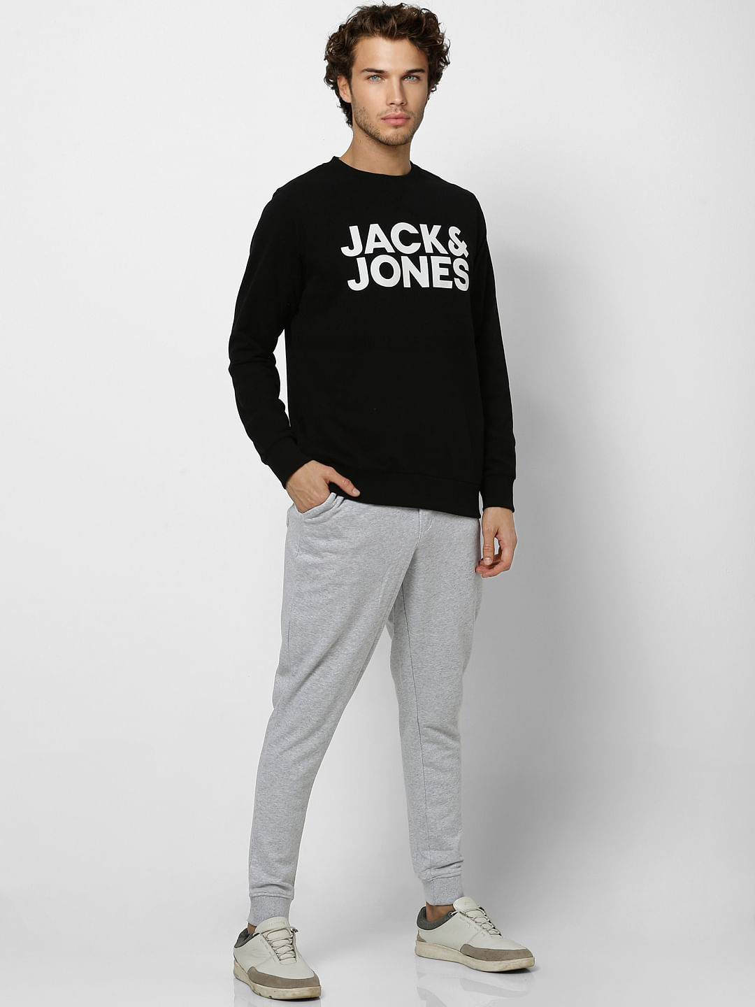 Grey Mid Rise Logo Print Sweatpants - S