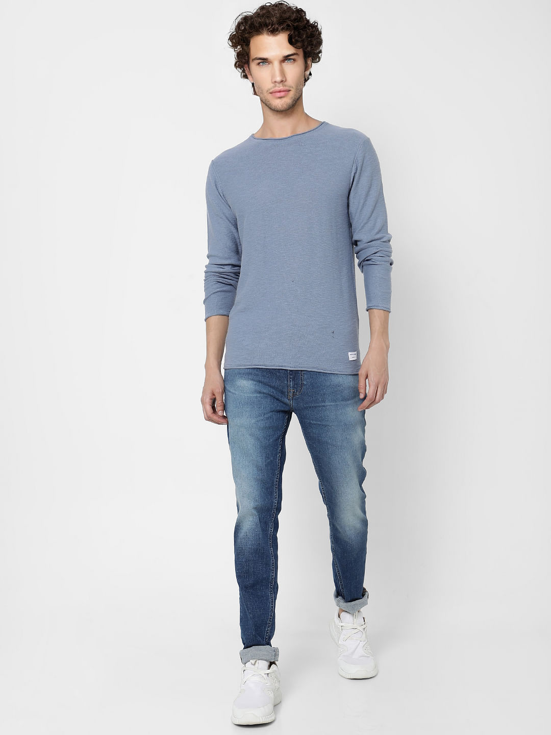 Blue Knit Pullover - S