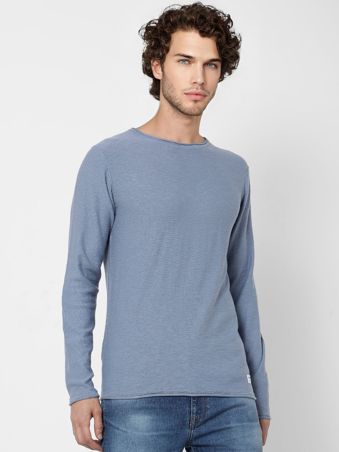 Blue Knit Pullover