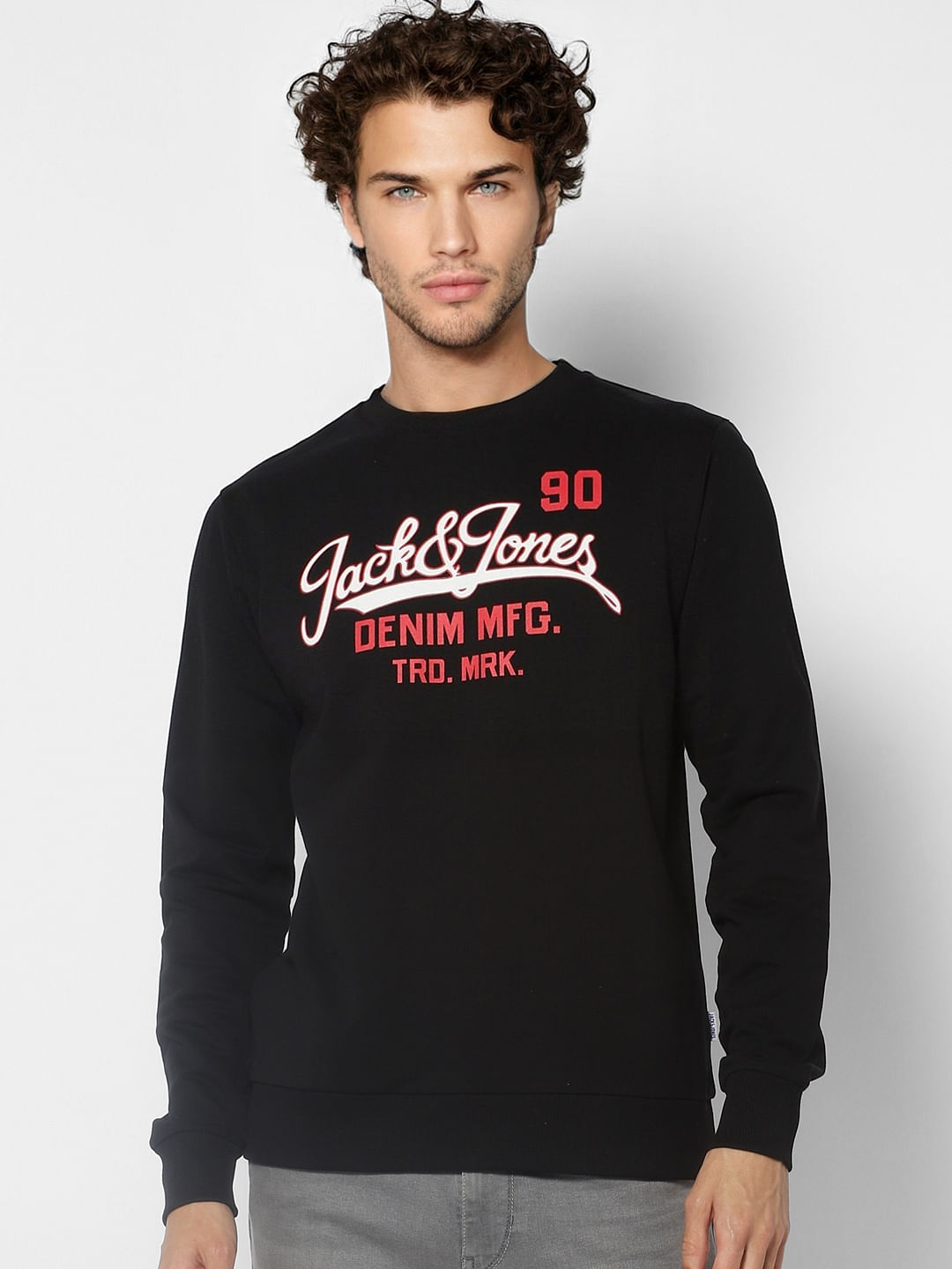 Black Logo Print Sweatshirt
