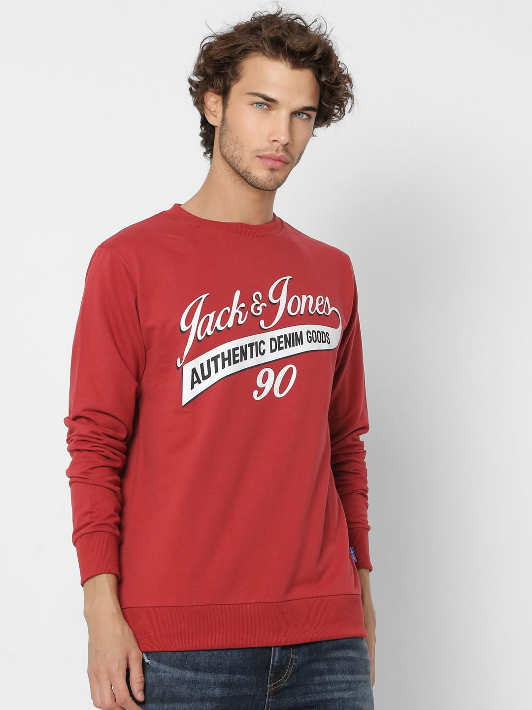 Red Logo Print Sweatshirt