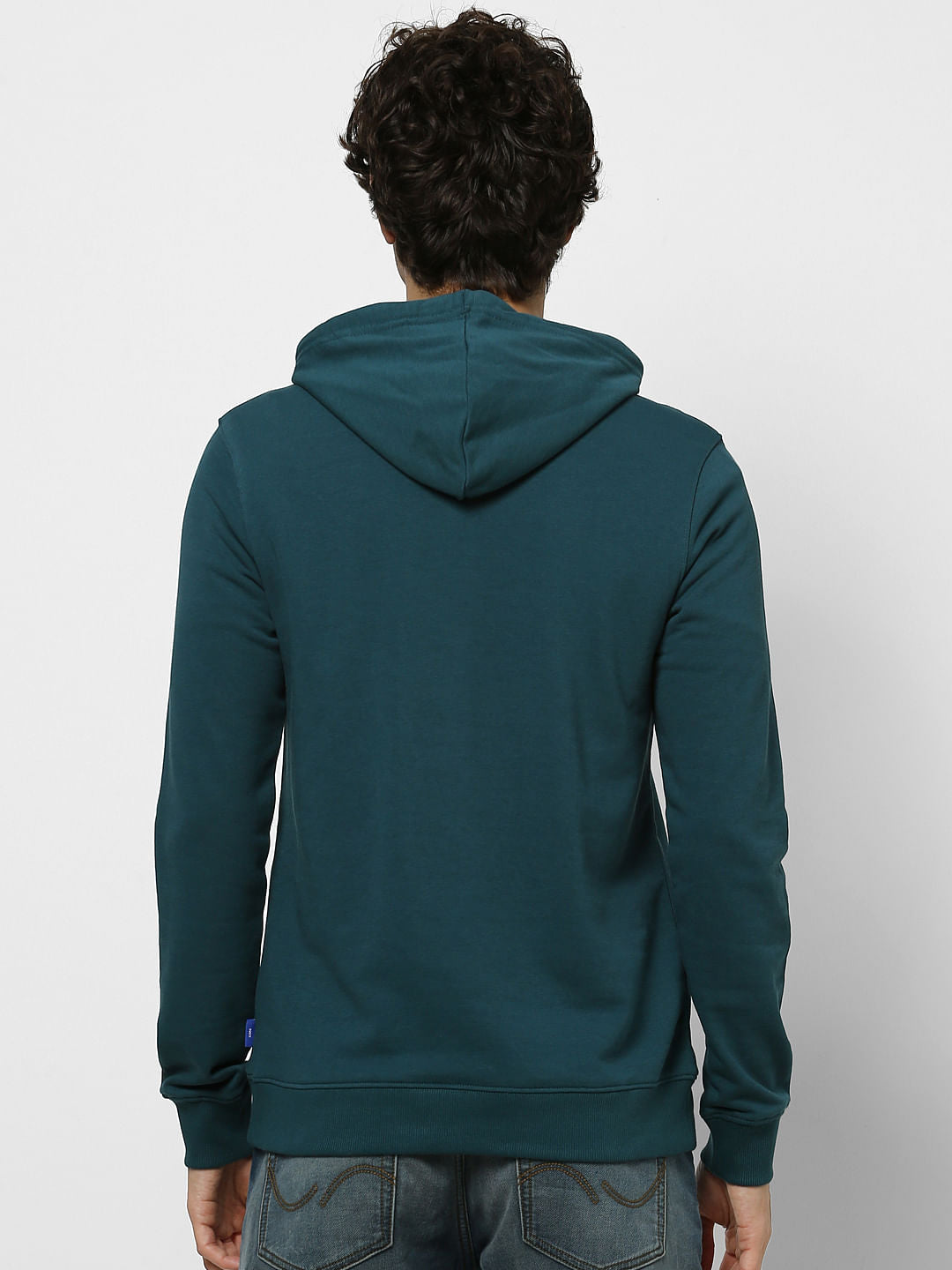 Green Hooded Logo Print Sweatshirt