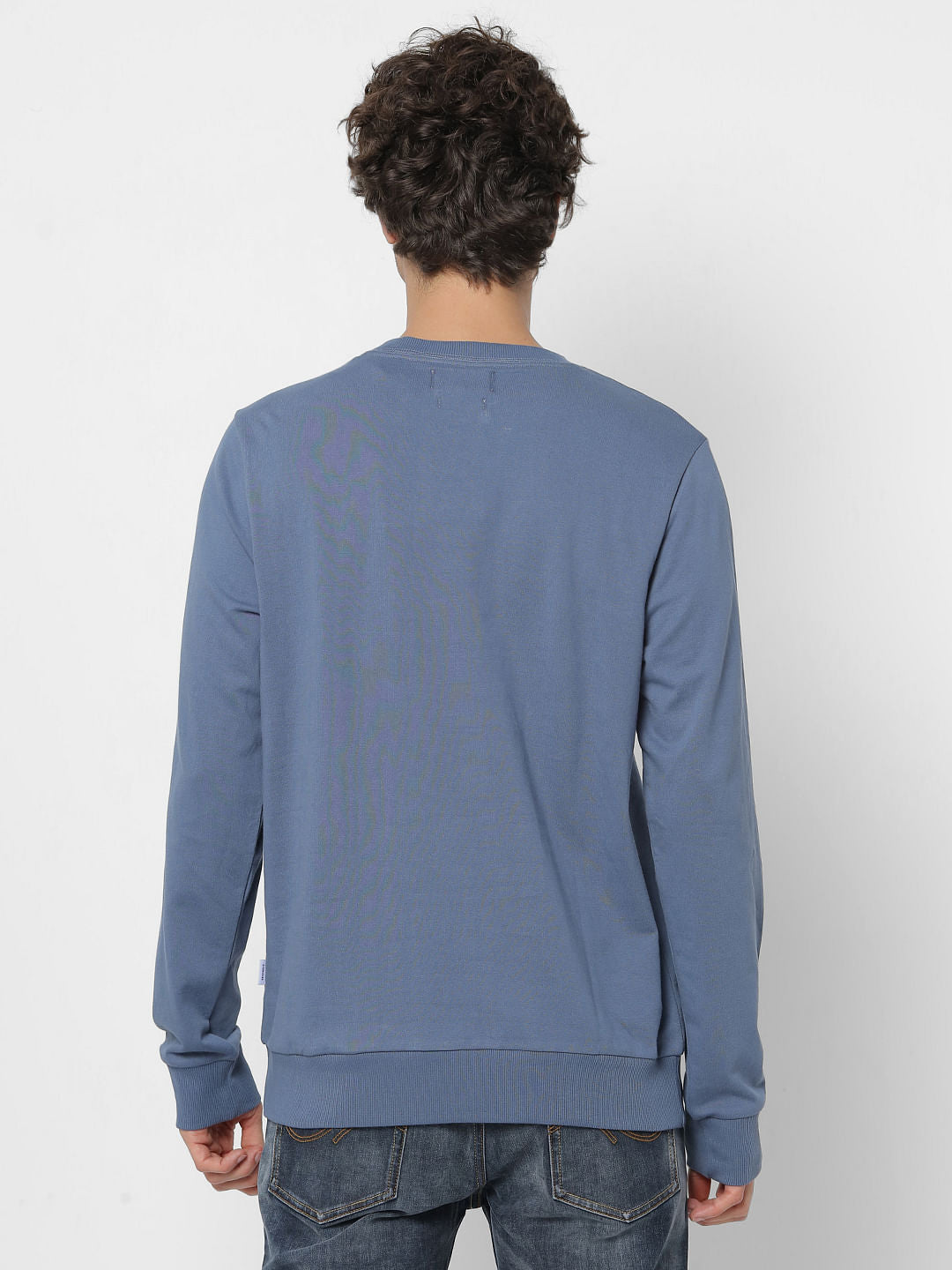 Blue Logo Print Sweatshirt