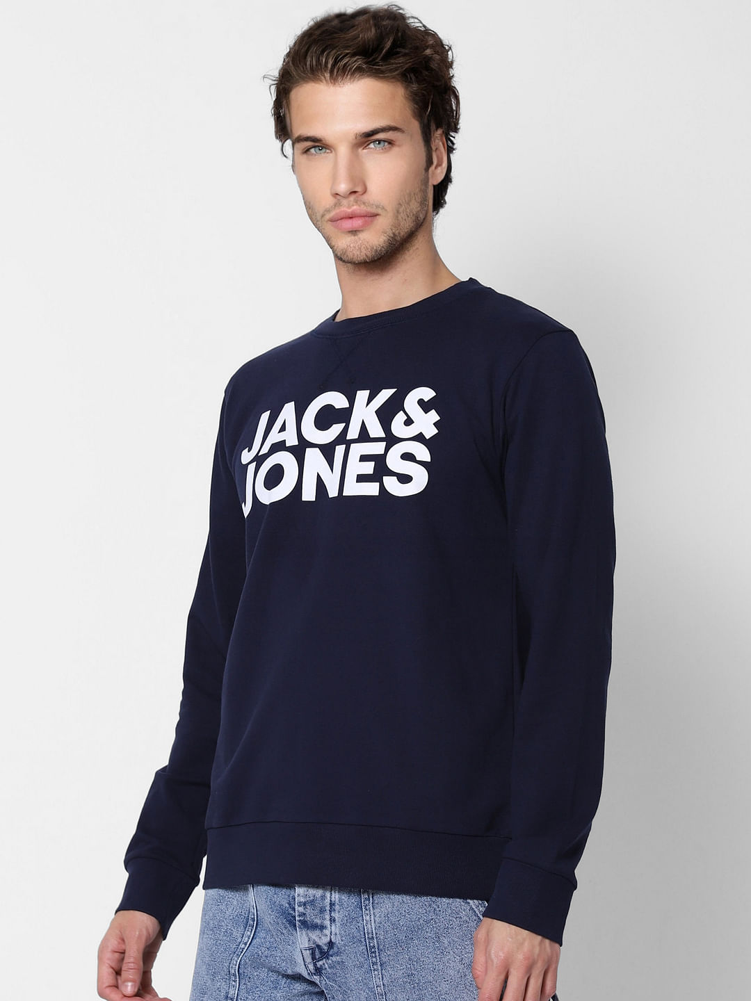 Blue Logo Print Sweatshirt
