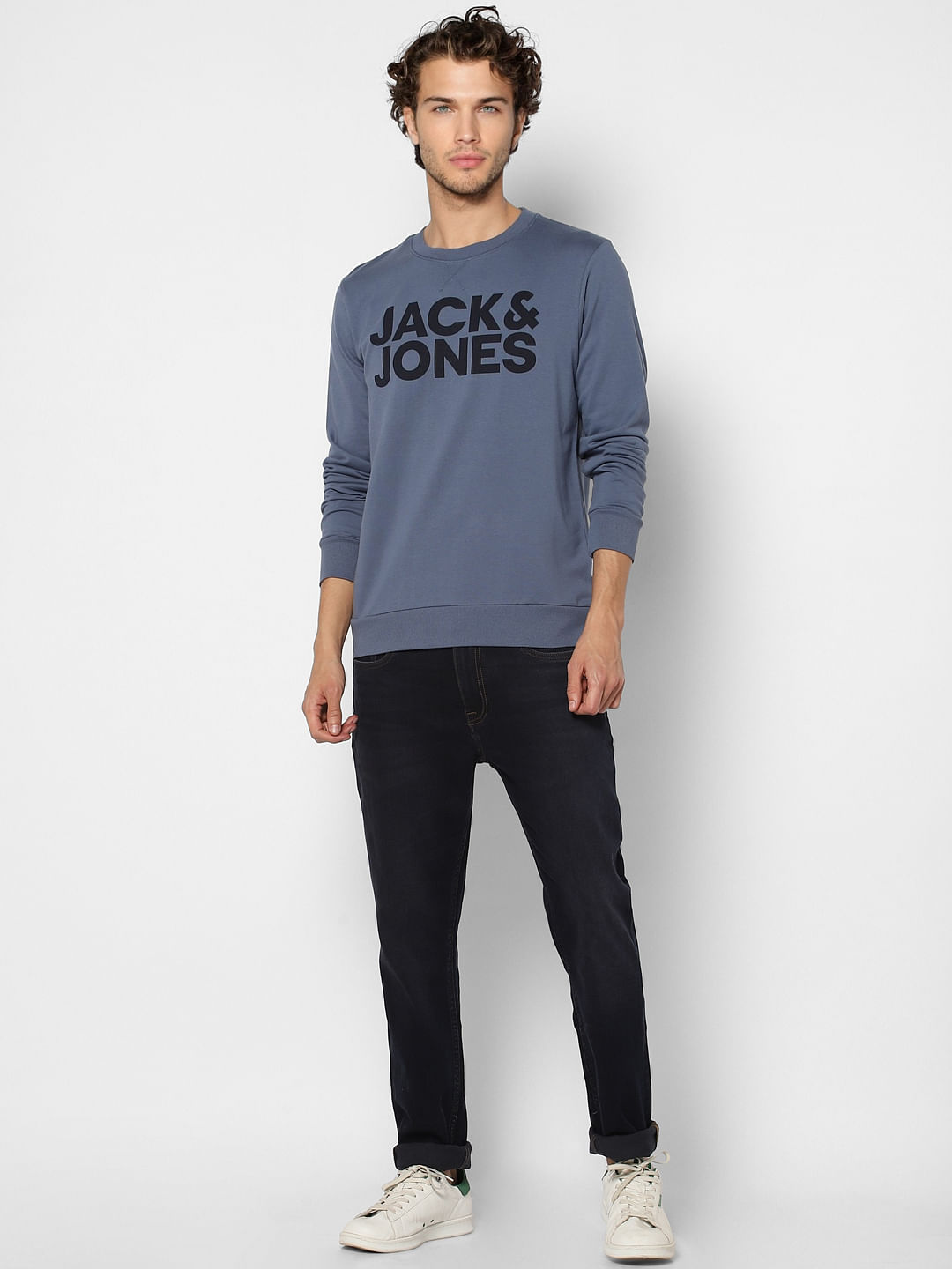 Blue Logo Print Sweatshirt - S