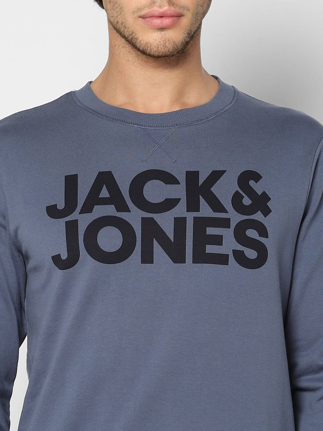 Blue Logo Print Sweatshirt