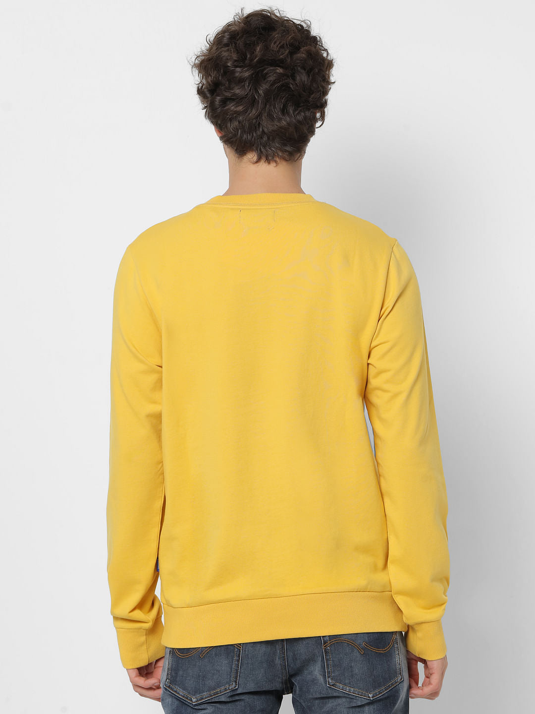 Yellow Logo Print Sweatshirt