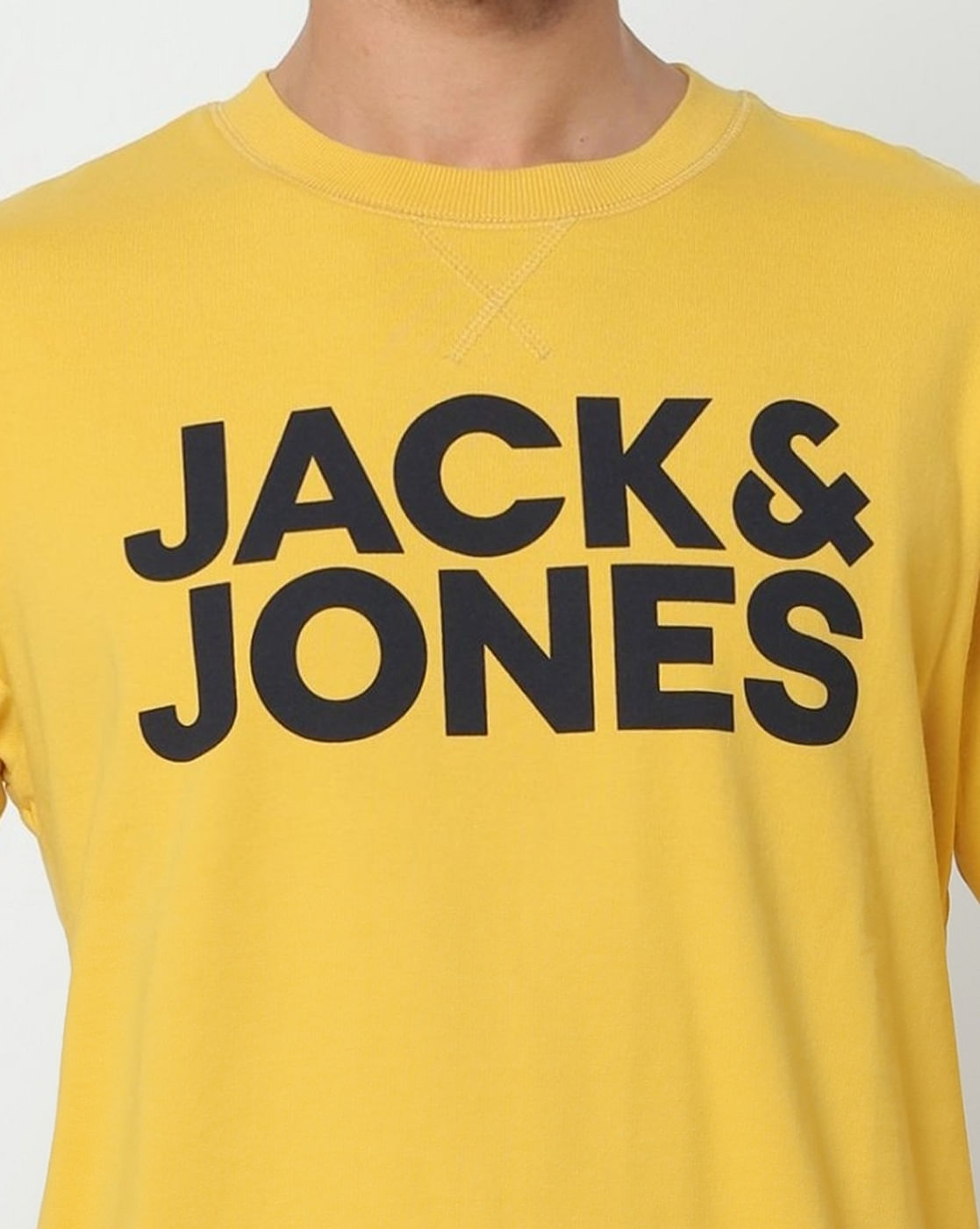 Yellow Logo Print Sweatshirt