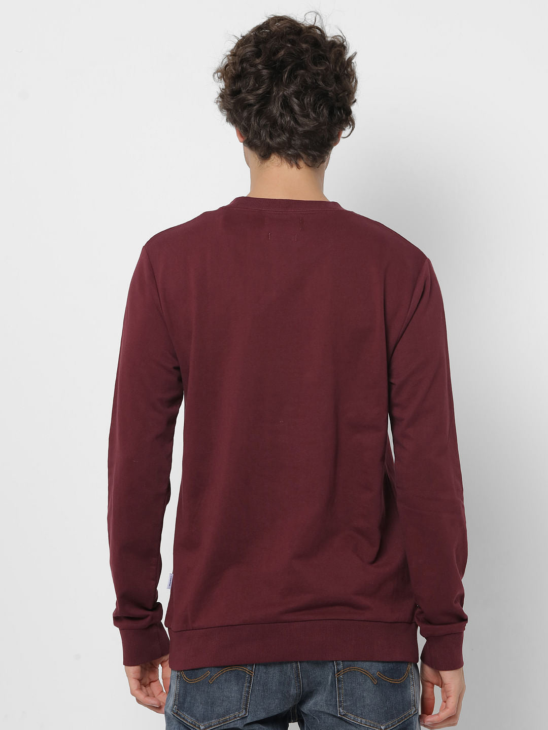 Maroon Logo Print Sweatshirt