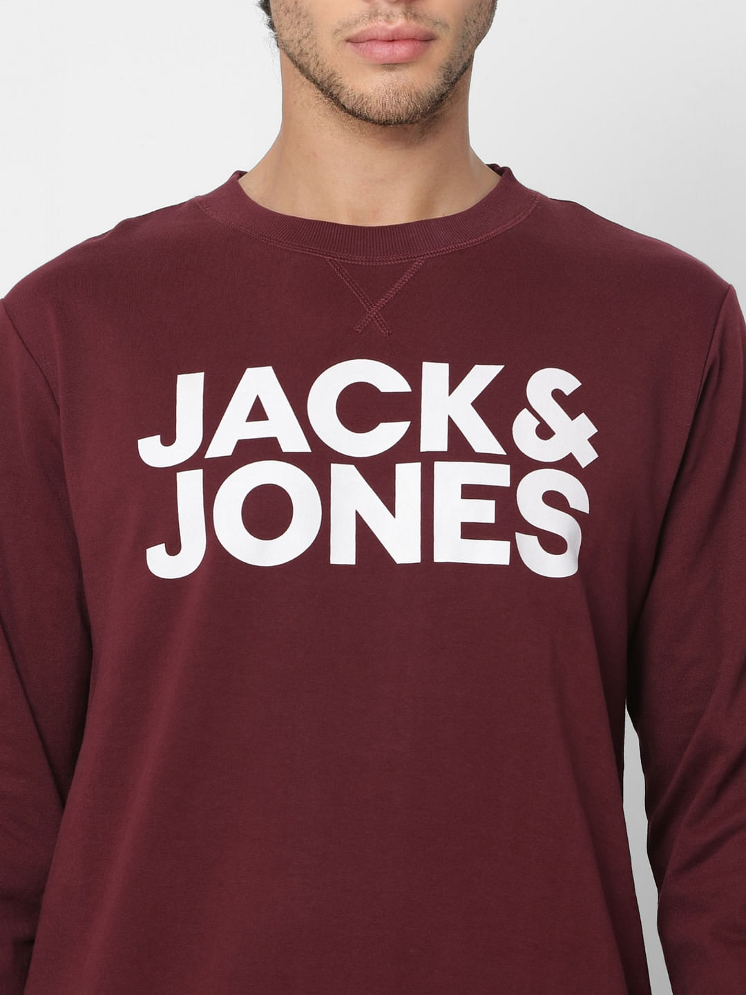 Maroon Logo Print Sweatshirt