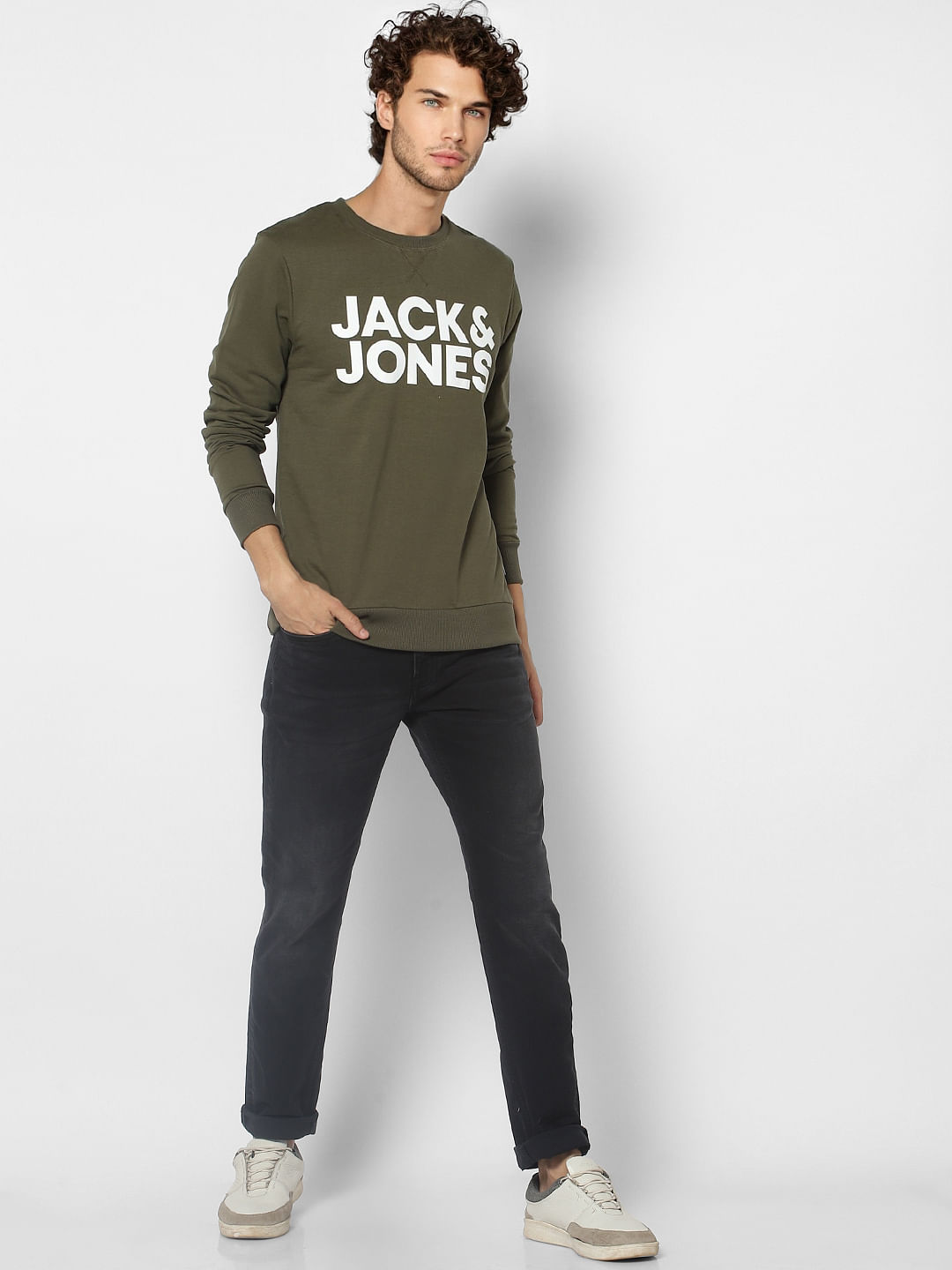 Green Logo Print Sweatshirt - S