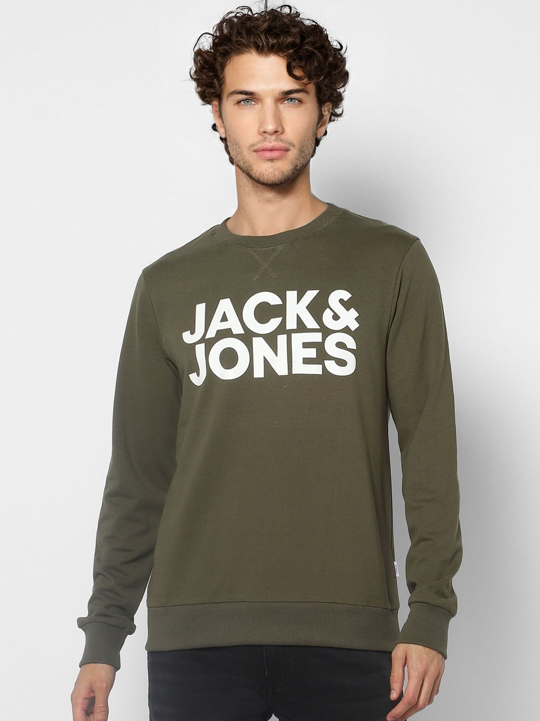 Green Logo Print Sweatshirt