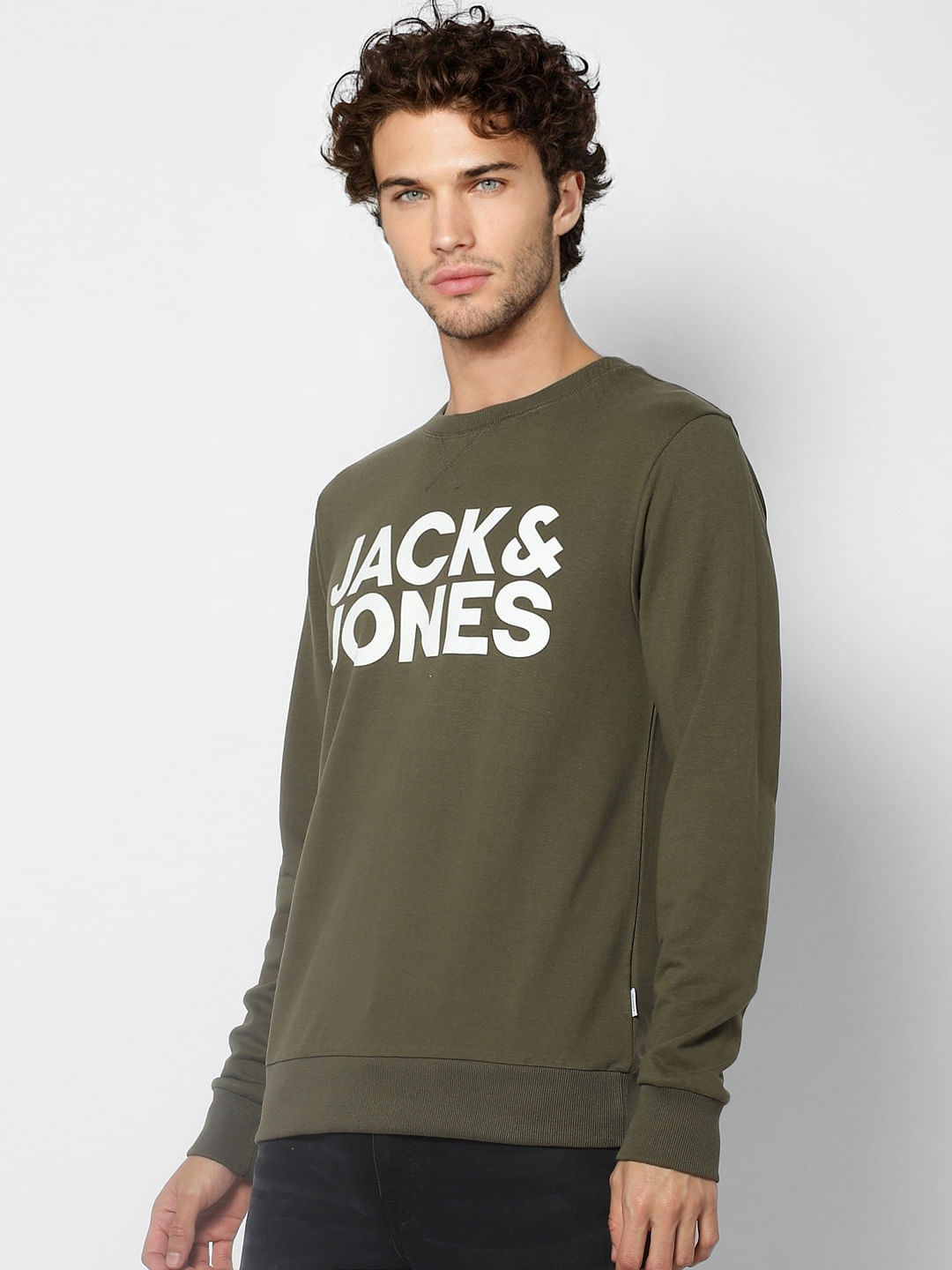 Green Logo Print Sweatshirt