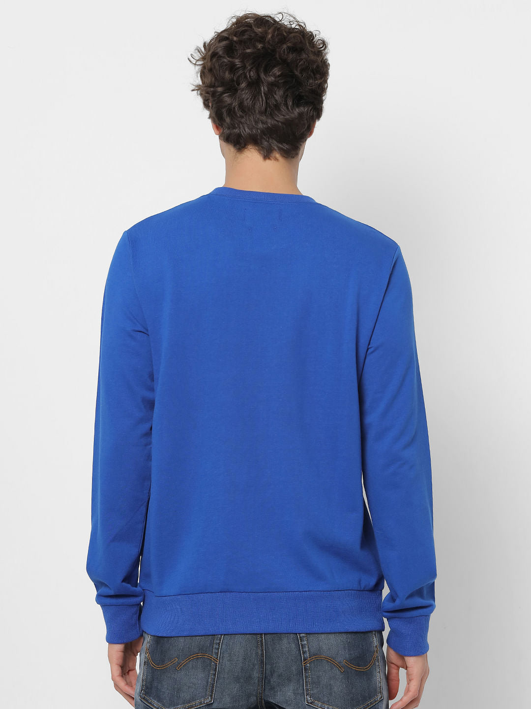 Blue Hooded Logo Print Sweatshirt