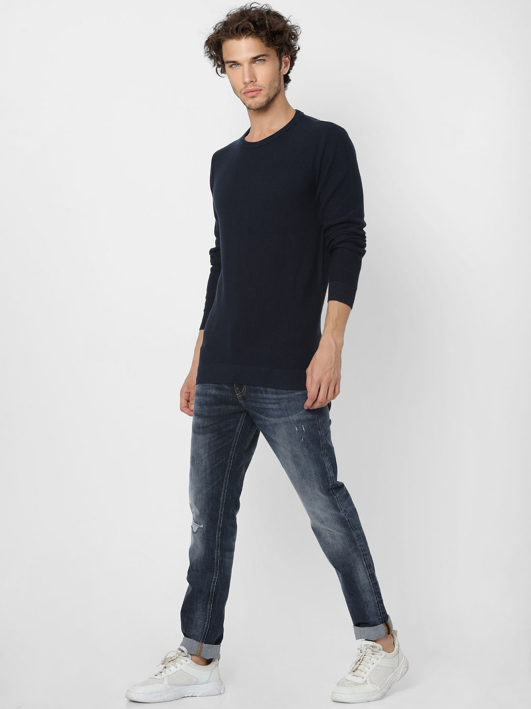 Blue Knit Pullover - S
