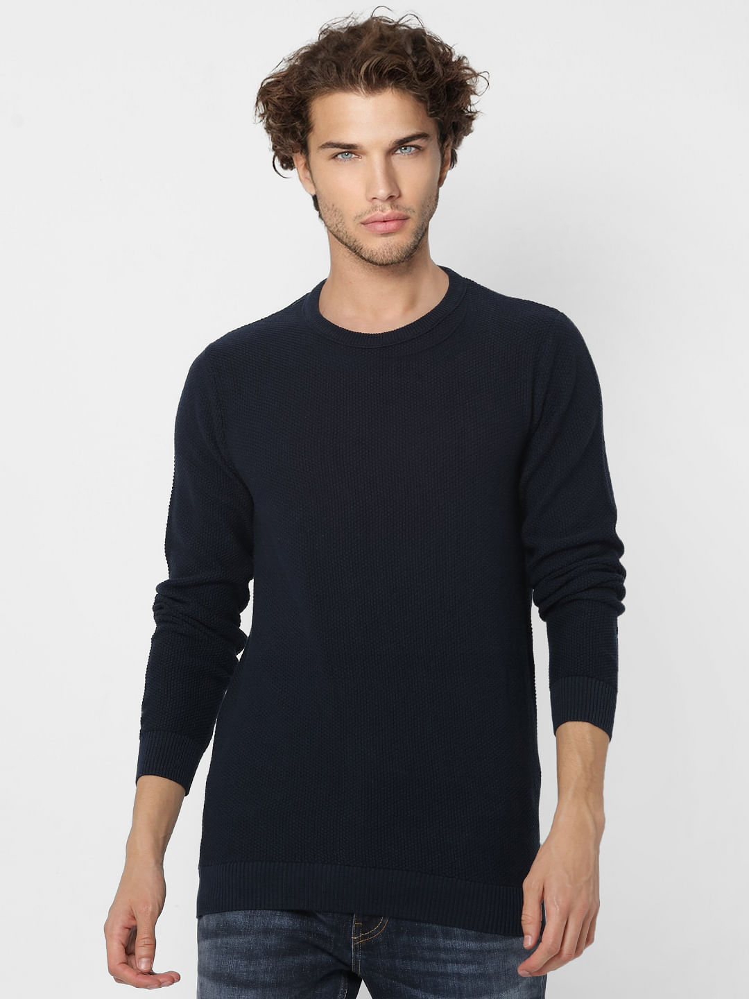 Blue Knit Pullover