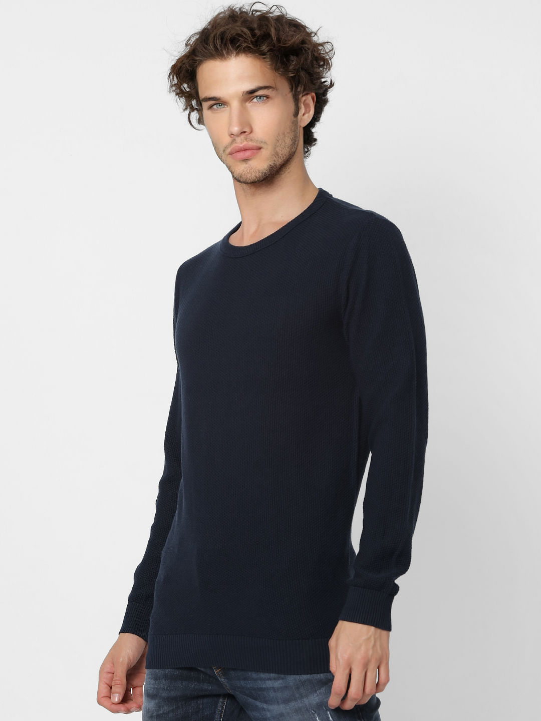 Blue Knit Pullover