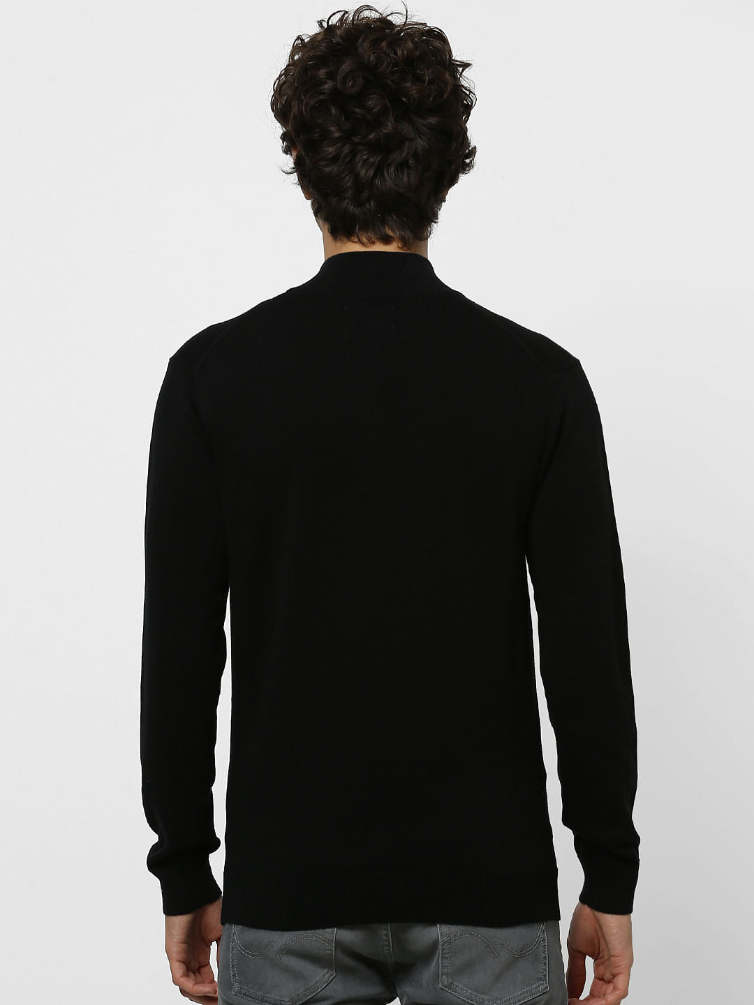 Black High Neck Cardigan