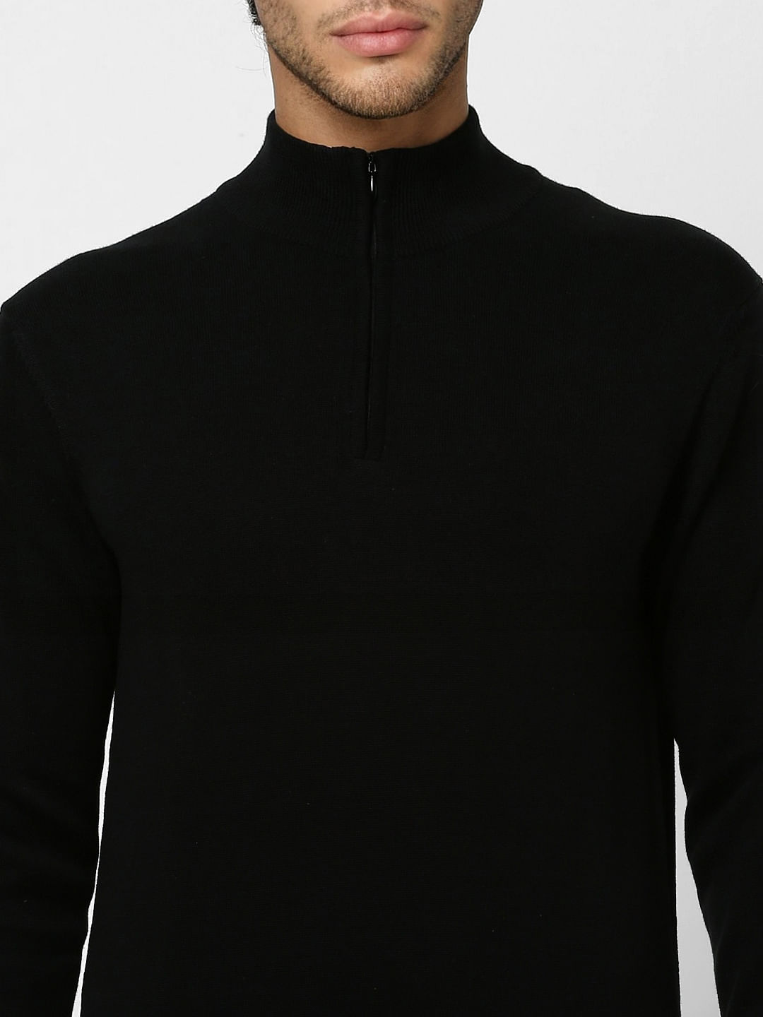 Black High Neck Cardigan