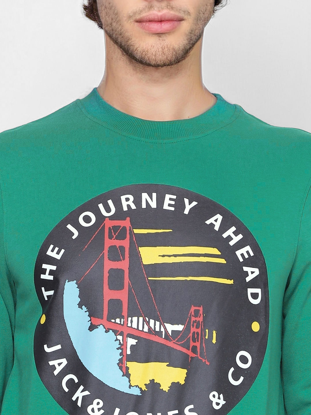 Green Graphic Print Sweatshirt