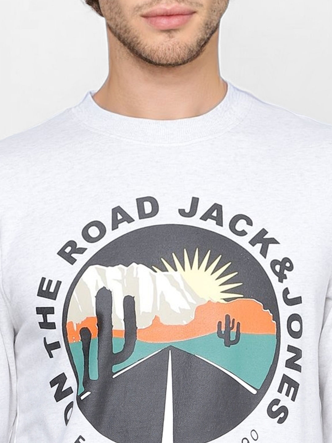 White Graphic Print Sweatshirt