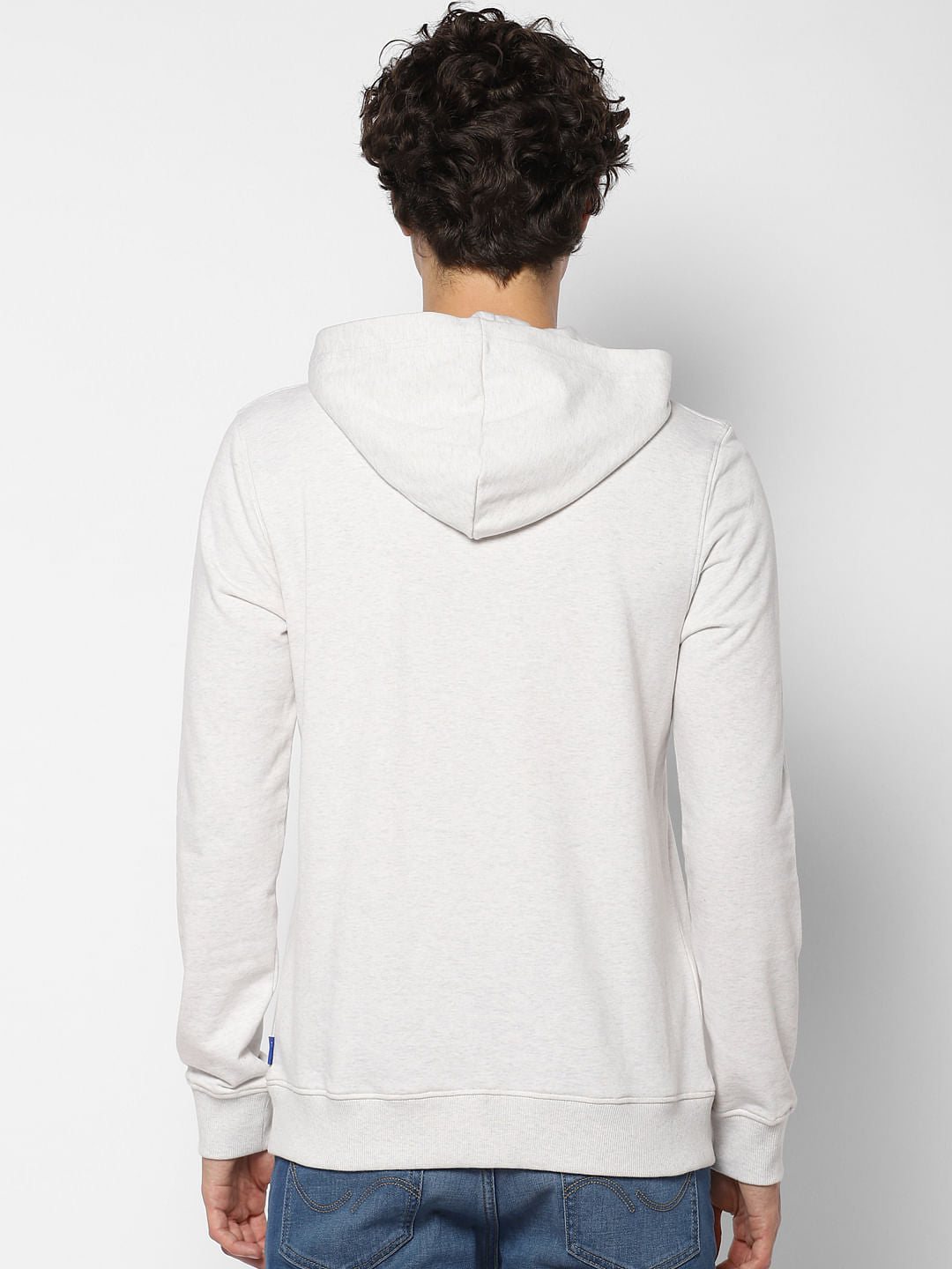 White Text Print Hooded Sweatshirt