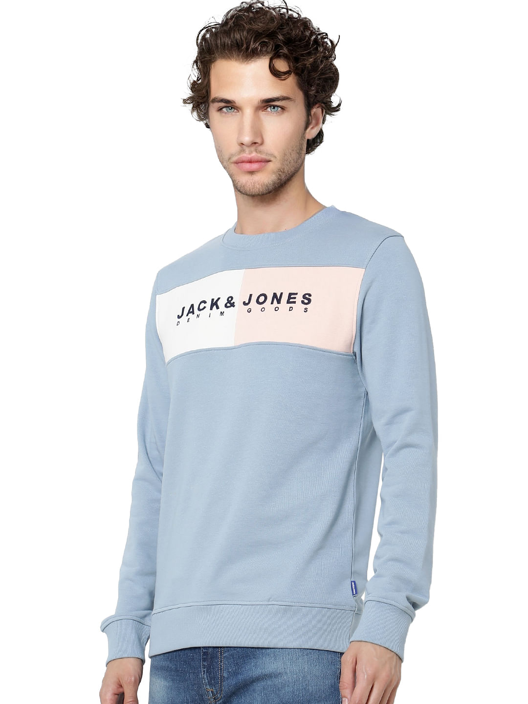 Blue Logo Print Pullover