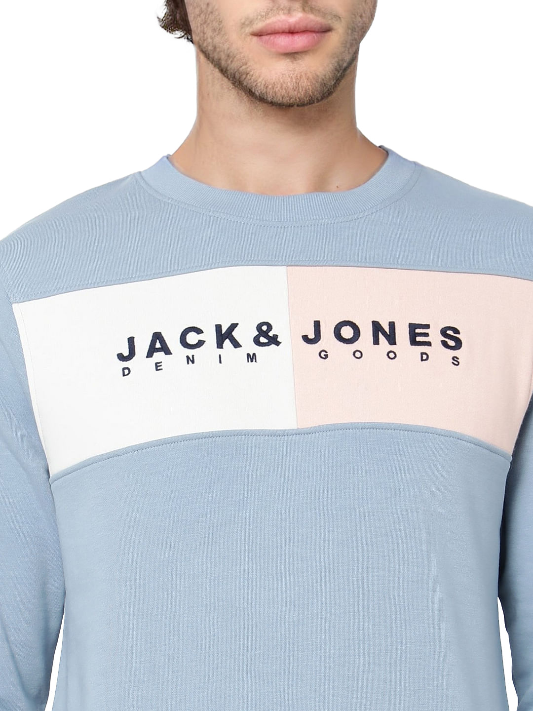 Blue Logo Print Pullover