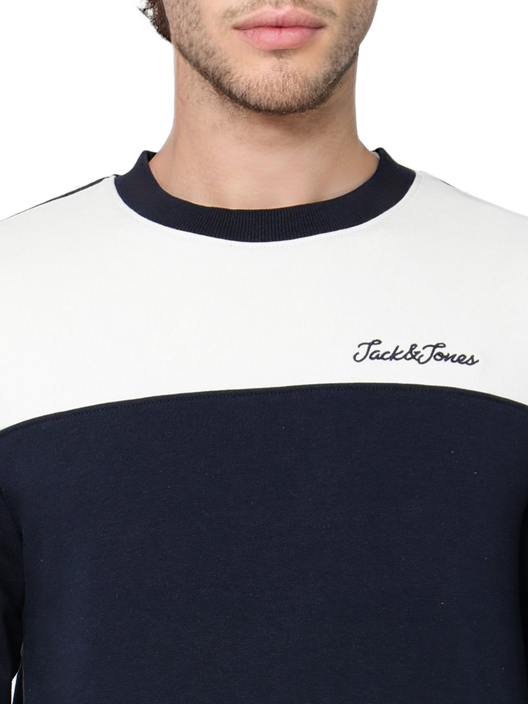 Blue Colourblocked Pullover