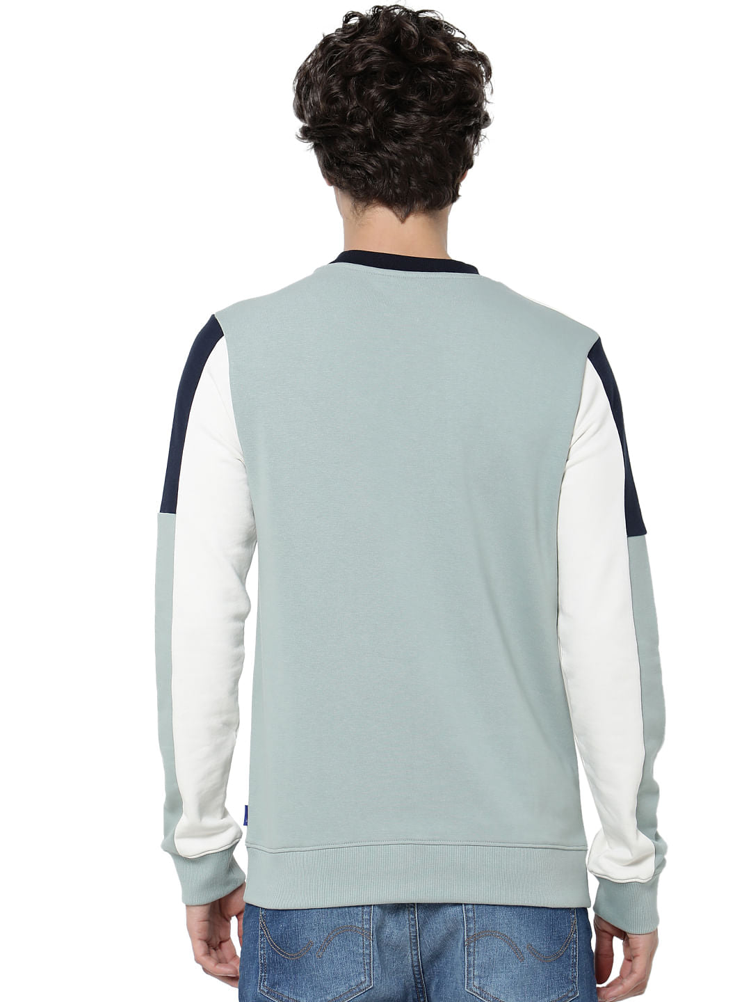 Blue Colourblocked Pullover