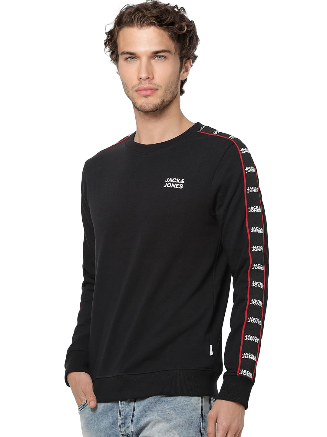 Black Tape Detail Sweatshirt