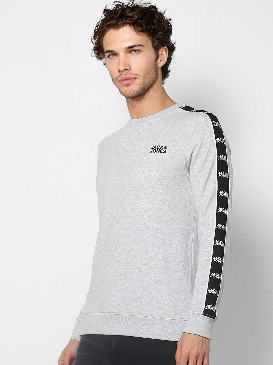 Grey Logo Tape Detail Sweatshirt