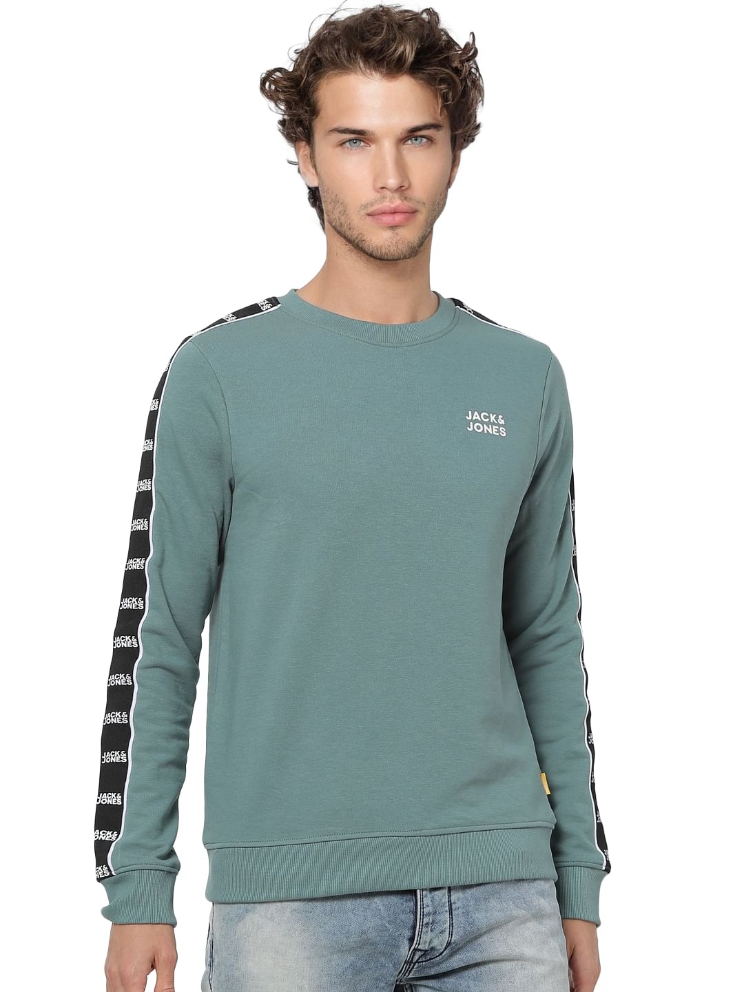 Green Tape Detail Sweatshirt