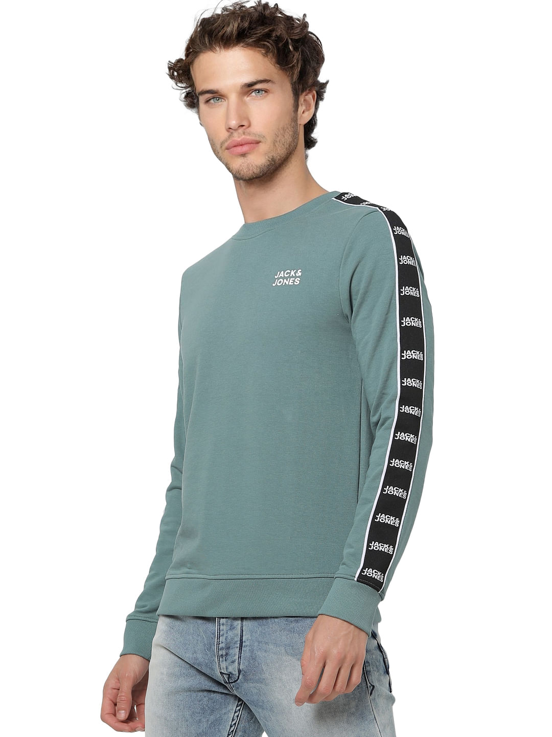 Green Tape Detail Sweatshirt