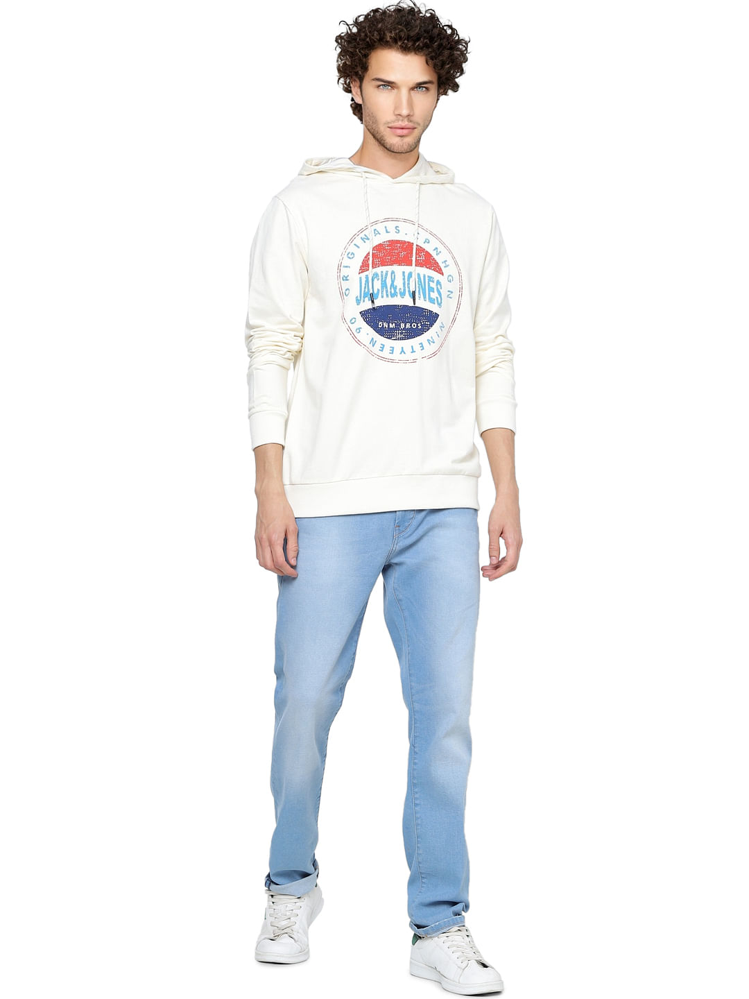 Beige Hooded Sweatshirt - S
