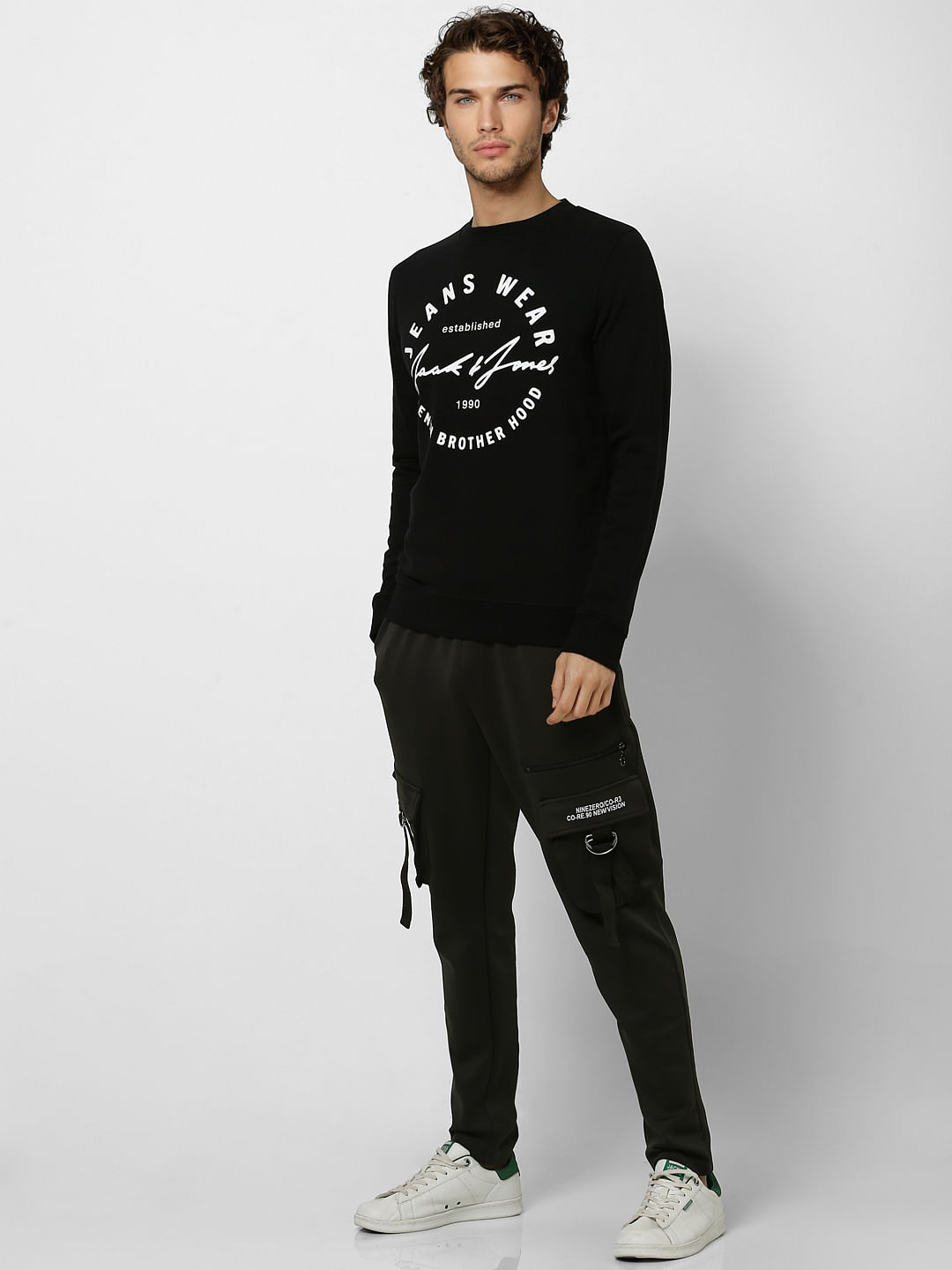 Black Logo Print Sweatshirt - S