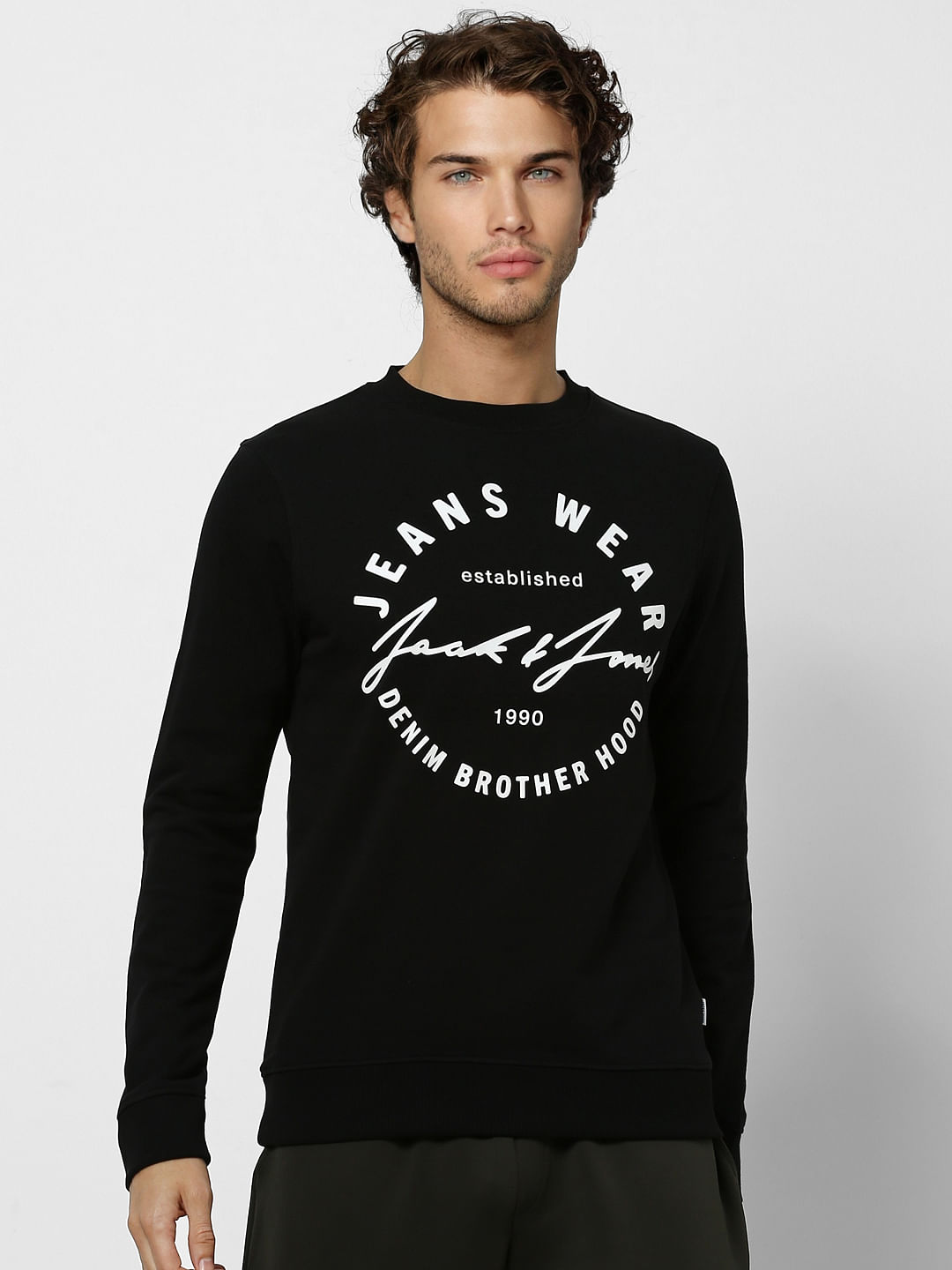 Black Logo Print Sweatshirt
