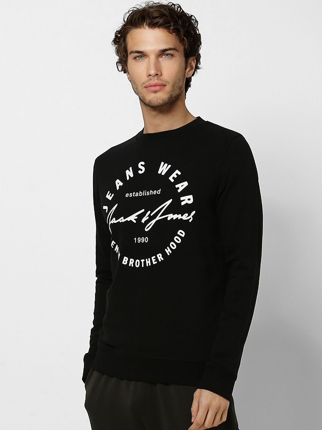 Black Logo Print Sweatshirt