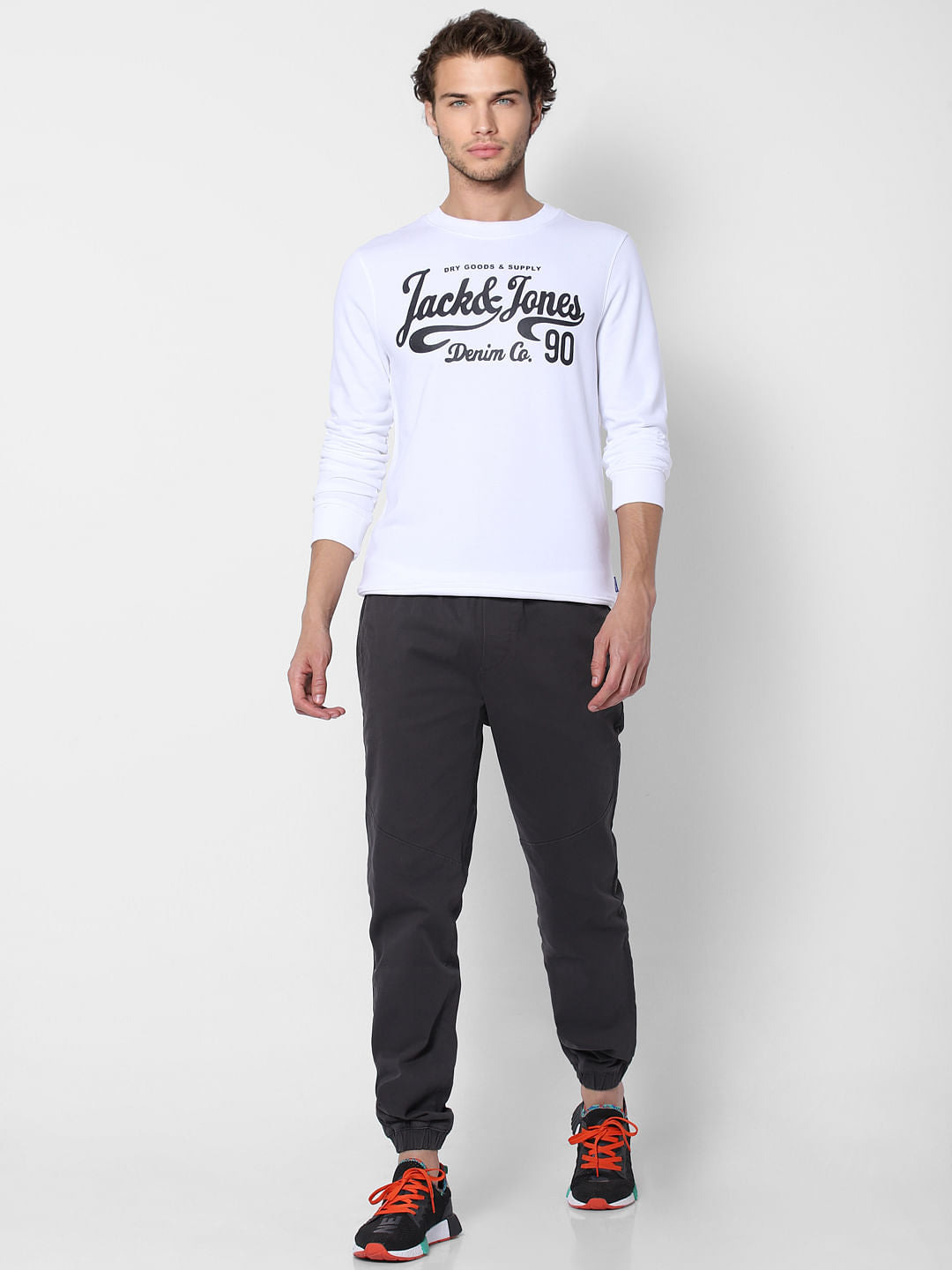 White Logo Print Sweatshirt