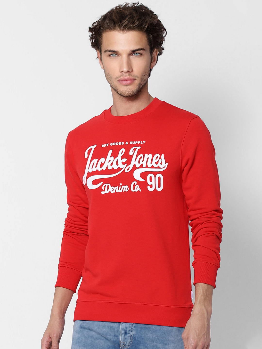 Red Logo Print Sweatshirt