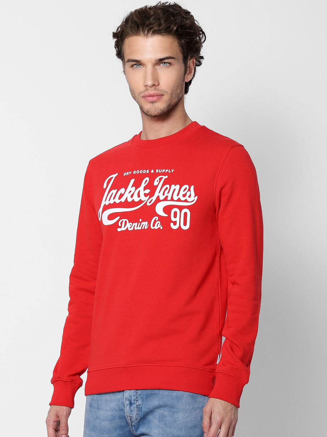 Red Logo Print Sweatshirt