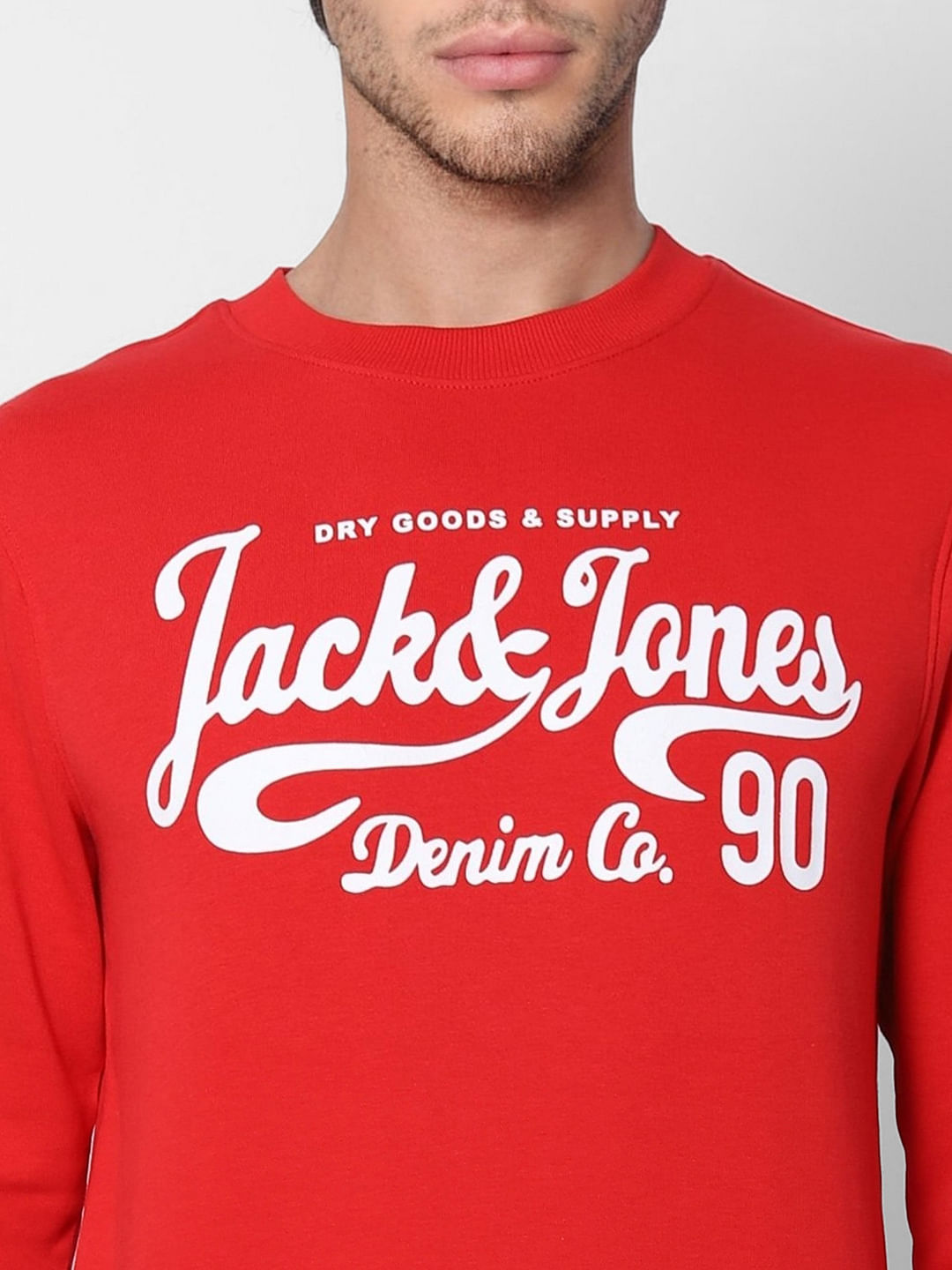 Red Logo Print Sweatshirt
