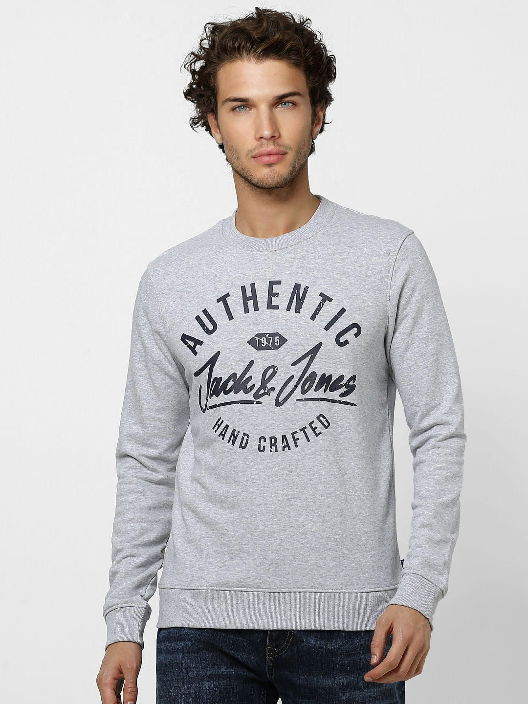 Light Grey Logo Print Sweatshirt