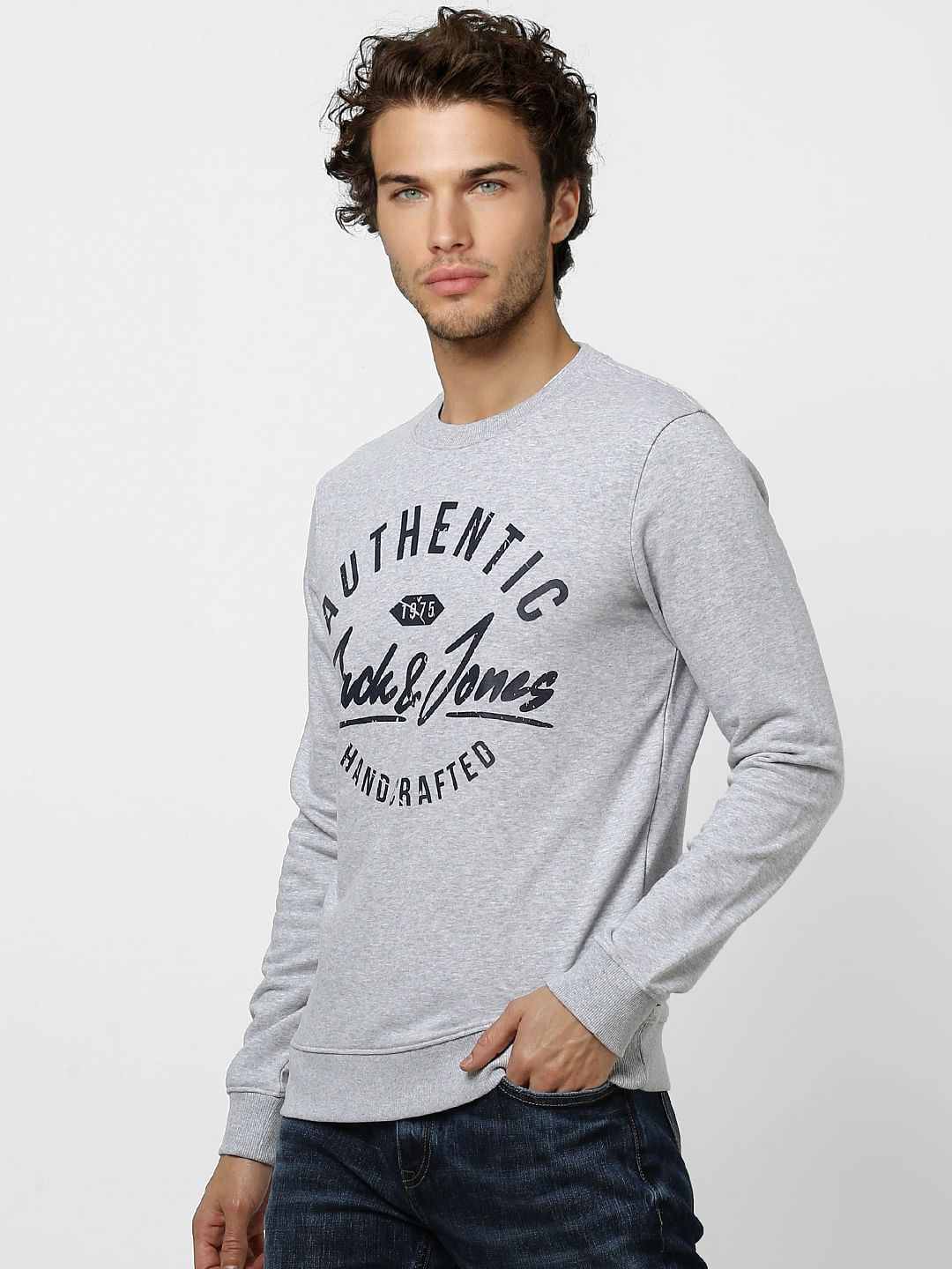 Light Grey Logo Print Sweatshirt