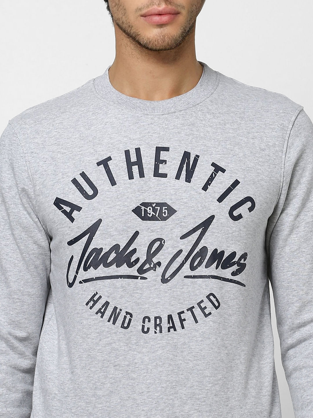 Light Grey Logo Print Sweatshirt