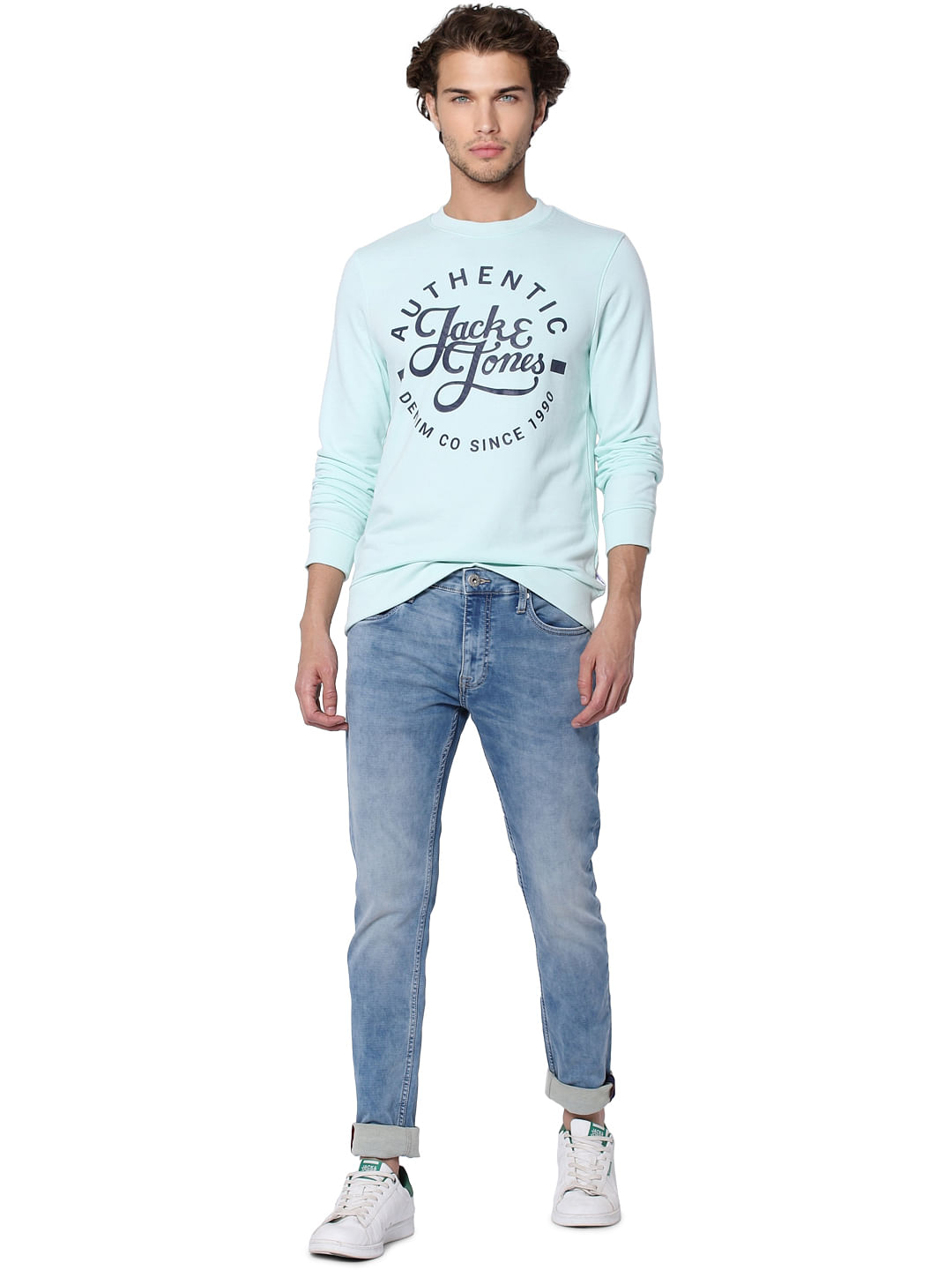 Green Logo Print Sweatshirt - S