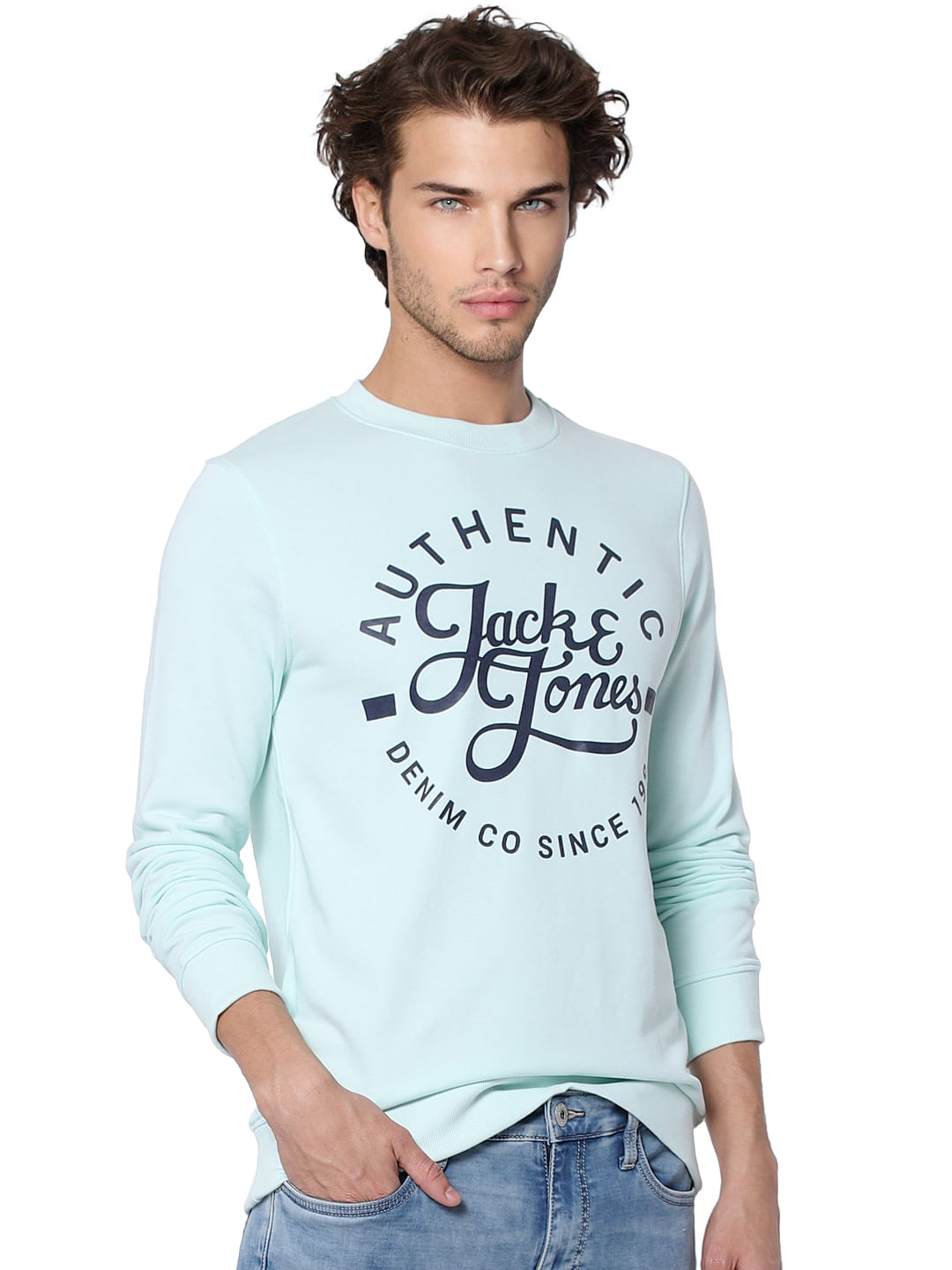 Green Logo Print Sweatshirt