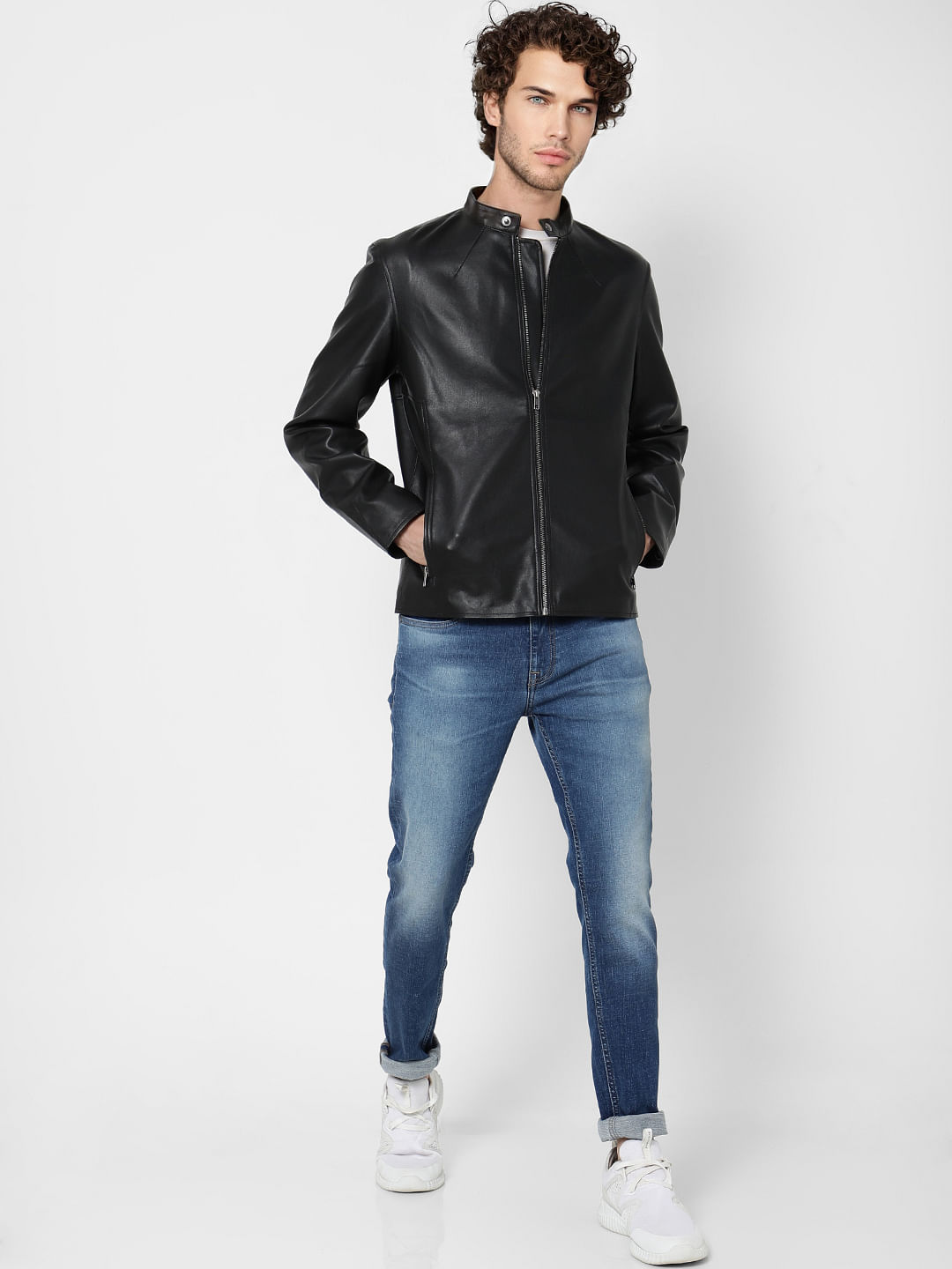 Black Biker Jacket - S